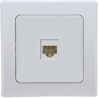 DELPHI RJ45 Dose für ISDN & Cat.5 inkl. Rahmen, UP, weiß